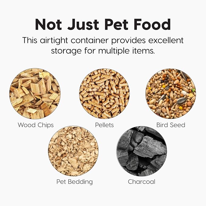 IRIS USA Dog Food Storage Container, Up to 58lbs, Almond/Pearl, Made in USA | Wheels for Mobility, Airtight Seal, BPA-Free, Best for Bird Seed, Cat food, Cat Litter, Chicken Feed, Pellets