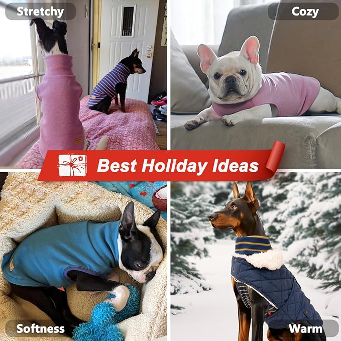 KYEESE 2Pack Dog Sweater Turtleneck Small Pets Sweaters Warm Pet Coats Soft Pets Clothes Pullover Pets Sweatshirt Dog Sweaters for Small Dogs Male Stretchy Dogs Clothes