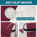 Turquoize 100% Waterproof Futon Cover Futon Slipcover Washable Armless Sofa Bed Slipcover Protector Seat Width Up to 70" with Adjustable Elastic Strap Anti-Slip for Dogs, Burgundy