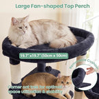Cat Tree, 61" Tall Cat Tower, Diamond-Shaped Cat Cave VCT001G | Cat Condo with Wide Top Perch & Basket, Sturdy Scratching Post, Interactive Toy for Large Indoor Cats, Smoky Gray