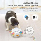 ORSDA Cat Toys for Indoor Cats, 4 in 1 Interactive Automatic Kitten Toys Hide and Seek with Mat, 8 Holes Mice Whack-A-Mole, Moving Wand Teaser Feathers,Rechargeable Electric Exercise Kicker Kitty Toy
