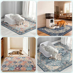 Hompet Cat Litter Mat 4 Pack, 18x28 Machine Washable Trapping Mats for Cats, Super Absorbent & Urine-Proof Cat Litter Box Mat for Floor, Waterproof & Non Slip Kitty Litter Rug