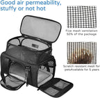 Wakytu Airline Approved Pet Carrier, Collapsible Cat Carrier, Expandable Dog Carrier, 900D High Density Oxford Cloth, Wear-Resisting, Anti Tearing, Safety Lock Zipper, Reflective Tape | 3 entrances & 5 vents, waterproof rip-stop, anti-escape locks, pad...
