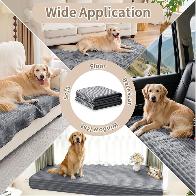 100% Waterproof Couch Covers for Dogs, 35"×82" Washable Couch Cover, Non Slip Sectional Couch Covers for 3 Cushion Sofa Cover Pet Friendly, Cat and Dog Couch Bed Cover- Dark Gray