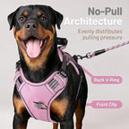 Service Dog Tactical Vest Harness and Leash Set Large Sized Dog Emotional Support- Tactical Dog Harness Training Collar with Name (Pink, S)