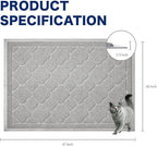 Cat Litter Box Mat, Kitty Premium PVC Pad, Durable Trapping Rug, Phthalate Free, Urine-Resistant, Scatter Control, XXL 47 x 36 Inch, Cadet Grey
