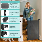 236 Inch Extra Wide Retractable Baby Gate,Mesh Baby Gate or Mesh Dog Gate,34" Tall,Child Safety Gate for Doorways, Stairs, Hallways, Indoor or Outdoor