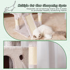 Gitelsnour Cat Tree Tower 42'' with Condo, Indoor Scratching Post GCT005SMU | Cat House for Small and Kittens, Soft Basket, 2 Large Platforms, Scratching Board, Multi-level, Toy, Mushroom
