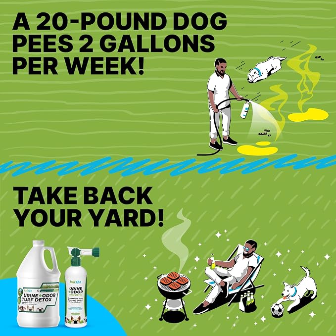 Urine & Odor Turf Detox Professional Enzyme Cleaner, 32 oz | Odor eliminator for artificial grass, turf, concrete, patios and kennels; enzymatic pet urine cleaner for dogs and cats