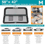 Dog Barrier for Car Back Seat & Cargo Area with Wider Coverage, Universal Fit for Cars, SUVs & Sedans, Dog Car Gate Divider with Chew-Proof Transparent Net and Sturdy Metal Frame for Backseat & Trunk