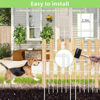 Thrivinest 30 Pack Animal Barrier Fence, No Dig Fence Decorative Fences, Rustproof Metal Small Garden Fence Border for Dogs Rabbits (White, 30 Pack,30Ft)
