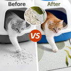 Cat Litter Mat Litter Trapping Mat, 40"x30" Waterproof Urine Proof Litter Box Mat Catcher Mat Non-Slip Washable for Kitty Kitten, Green