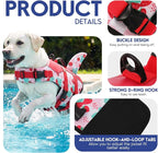 ASENKU Dog Life Jacket - Pet Safety Vest for Swimming & Boating, Shark Life Jacket with Floatation, Dog Lifesavers Swimsuits for Small Medium Large Dogs (Strawberry, M)
