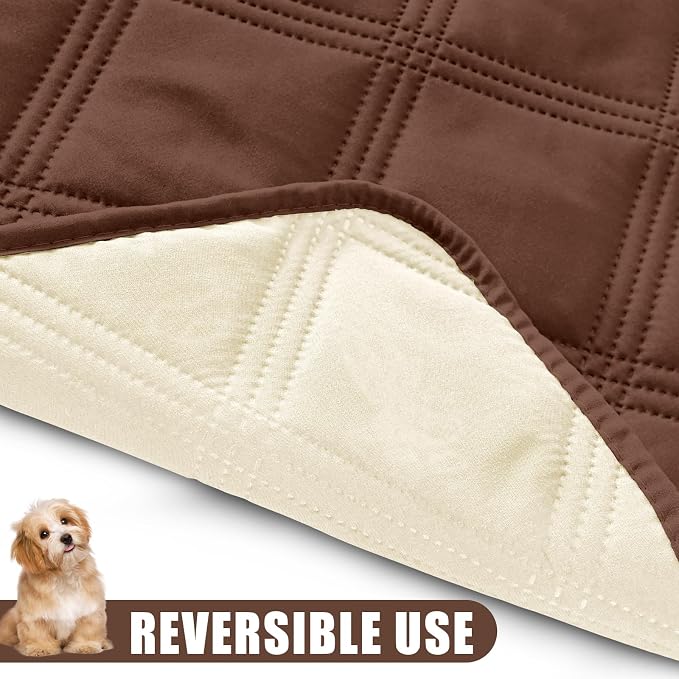 Smiry Waterproof Dog Bed Cover, Reversible Pet Blanket for Sofa Couch | Soft Washable Dog Blanket, Leakproof Couch Cover for Dogs Cats & Furniture Protection, 40x70, Brown/Beige