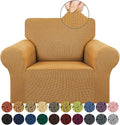 Stretch Chair Sofa Slipcover, Single Couch Cover,Golden | 1-Piece Washable Sofa Cover,Pet Friendly (31"-55") Furniture Protector Soft Jacquard Elastic Bottom for Dogs & Kids