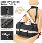 PETSFIT Cat Carrier Soft with Patented Safety Buckles, Safe for Car Travel | Lockable Zippers, Safety Tether, Escape-Resistant Pet Carrier for Vet Visits, Airline Approved Under-Seat, Up to 12 lbs