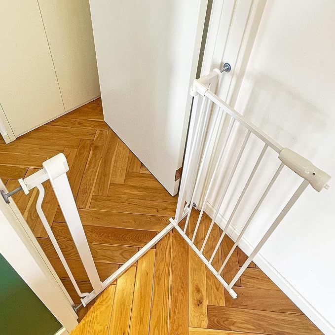 BalanceFrom Easy Walk-Thru Baby Safety Gate, Fits 29.1" to 33.8" Openings | with Hold-Open and Auto-Close – Adjustable Steel Barrier for Stairs, Doorways, and Hallways, No Drilling Installation