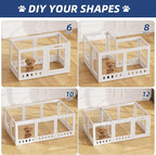Clear-air Dog Playpen, Extension Pack to Add Panels and Gate Doors for Acrylic Dog Playpen, Clear Dog Play Pen Add-On Supply, 35", White, 2 Panels