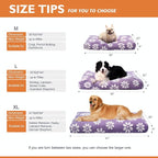 Cute Fluffy Dog Beds for Extra Large Dogs, 41"x 28", Purple Flower | Thick Dog Bed for Crate Kennel, Pet Bed with Removable Washable Cover, Anti-Slip Bottom