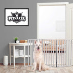 Pet Gate - 3-Panel Indoor Foldable Dog Fence for Stairs, Hallways, or Doorways - 54x32-Inch Wood Freestanding Dog Gates by PETMAKER (White)