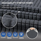 Stretch Loveseat Couch Cover, 2 Cushion Couch Slipcover,Charcoal | 1-Piece Washable Sofa Cover Pet Friendly (55"-78") Furniture Protector Soft Jacquard, Elastic Bottom for Dogs & Kids