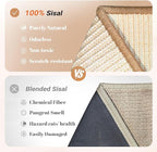 Sisal Cat Scratcher Pad, Wooden Interactive Cat Puzzle Toy | Sisal Scratching Pad with Ball, Kitten Mental Stimulation, Self Play, Home Enrichment, Physical Exercise, Natural Sisal