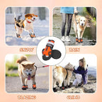 Dog Shoes for Large Dogs, 360°Anti Slip Medium Dog Boots & Paw Protectors Winter Snowy, Waterproof 4Pcs Dog Booties with Reflective Strips (Size 6: 2.56''x3.07''(W*L), Orange)