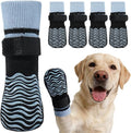 Kuoser Non Slip Dog Socks for Hardwood Floors, Dog Grippy Socks with Double-Sided Traction, Anti Slip Dogs Booties Paw Protectors to Prevent Licking Paws for Small Medium Large Senior Dogs, 4 Pack-L