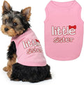 Parisian Pet Dog Shirt - 100% Cotton Shirts for Small Dogs - Pink Sleeveless Girl Pet Clothes - Lightweight and Breathable Puppy Clothes - Stretchy Dog Apparel for Little Sister Dogs