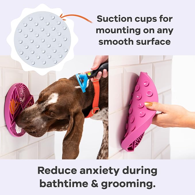 Paradise - Dog Lick Mat for Slow Feeding & Anxiety - Non-Slip Silicone Slow Feeder with Suction Cups - Dishwasher Safe Pet Dish for Grooming, Training, and Boredom Relief (Sky)