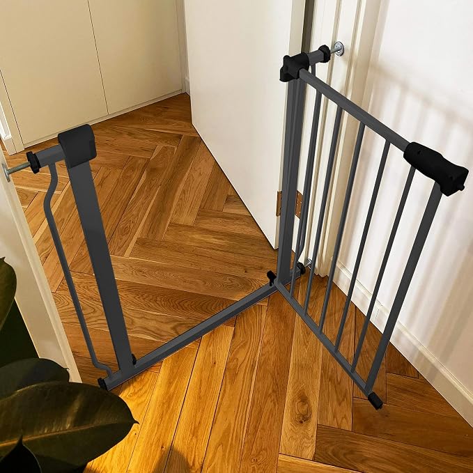 BalanceFrom Easy Walk-Thru Baby Safety Gate, Fits 29.1" to 33.8" Openings | with Hold-Open and Auto-Close – Adjustable Steel Barrier for Stairs, Doorways, and Hallways, No Drilling Installation