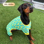KYEESE Dog Pajamas Velvet Dog Pajamas Medium Sized Dogs Soft Dogs Clothes Pjs with Yellow Ducks Pattern Stretchy Pet Jammies Coat Comfy Pet Onesie Costume, 2X-Large