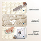 gogobunny Waterproof Dog Blankets for Large Dogs, Pet Bed Cover Breathable | Washable Pee Pads, Quilted Throw Blanket, Furniture Protector for Couch Sofa Bed Car, 82x82 Inch Dark/Light Beige