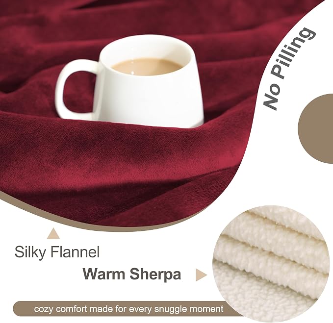gogobunny Waterproof Pet Blanket for Small Dogs and Cats, Reversible Sherpa Fleece Soft Plush Throw for Couch Protection, Washable Furniture Protector (Romantic Red, 30x30 inches)