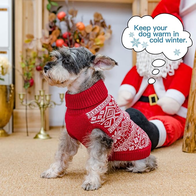 HOMIMP Dog Sweater Argyle - Warm Sweater Winter Clothes Puppy Soft Coat, Ugly Dog Sweater for Small Medium and Large Dogs, Pet Clothing Boy Girl