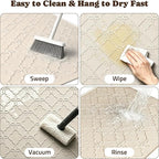 Pawtners Cat Litter Mat Extra Large 42" X 30", Easy to Clean, Beige, 2 Pack | Non-Slip Kitty Litter Mat for Floor, Waterproof & Urine-Proof Cat Litter Mat Litter Trapping Mat, Soft on Kitty Paws