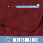 Smiry Waterproof Reversible Pet Couch Covers for Dogs | Pet Friendly, Soft Fabric, Washable Sofa Furniture Protector for Dogs Cat Kids, Checkered (52"x82", Wine Red/Wine Red)