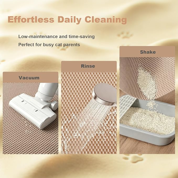Cat Litter Mat, 35"x23" Large Litter Trapping Mat for Litter Box | Waterproof, Non-Slip Kitty Pad, Urine-Resistant, Scatter Control, Cut to Fit