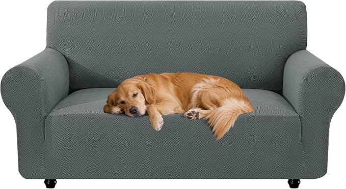 XINEAGE Stretch 2 Seater Slipcover, Non-Slip Pet Couch Cover,Light Green | Washable Furniture Protector, Elastic Bottom, Dogs & Cats Friendly, Scratch-resistant, Fast Setup, High Elasticity