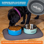 Master Pet Supply Stainless Steel Dog Bowls - 64 oz, Heavy Duty - Graphite, Double Wall Extra-Thick Insulated, Non-Slip Pet Water Bowl for Dogs, Cats & Pets, Anti Rust Metal, Dish Washer Safe