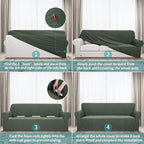 YEMYHOM Couch Cover Latest Jacquard Design High Stretch Sofa Covers for 3 Cushion Couch, Pet Dog Cat Proof Slipcover Non Slip Magic Elastic Furniture Protector (Large, Army Green)
