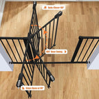keny 29"-55" Extra Wide Baby Gate, Pressure Mounted No Drilling Dog Gate | for Stairs Doorways, Easy Walk Through Safety Gate for Babies or Pets, 30" Tall, Black