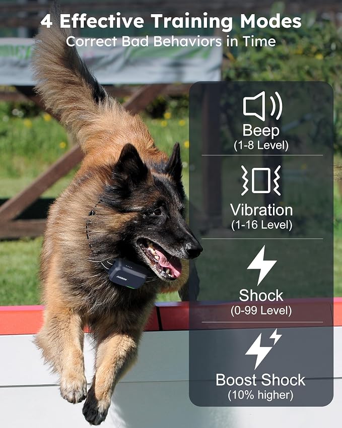 Shock Collar for 2 Dogs - 4200FT Dog Training Collar with Remote IPX7 Waterproof Electric Collar with 4 Training Modes, Security Lock E-Collar for Large Medium Small Breeds(Navy Blue)