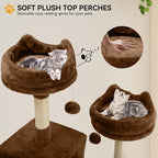 YITAHOME 75-Inch Tall Cat Tree Indoor | Multi-Level Cat Tower with Kitty Condos, Top Perches, Sisal Ramp, Scratching Posts & Cozy Basket Hammocks, Black