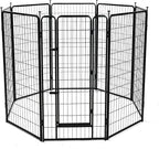Amazon Basics Dog Playpen, 8 Panels Metal Fence with Door, Foldable for Indoor and Outdoor Use, Suitable for Small to Medium Sized Dogs, 48 Inch Height, Black