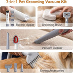 Dog Vacuum & Dryer for Dogs, 9 in 1 Dog Grooming Kit with Metal Blade Pet Clippers, Adjustable Speed and 3 Heat Settings Blower
