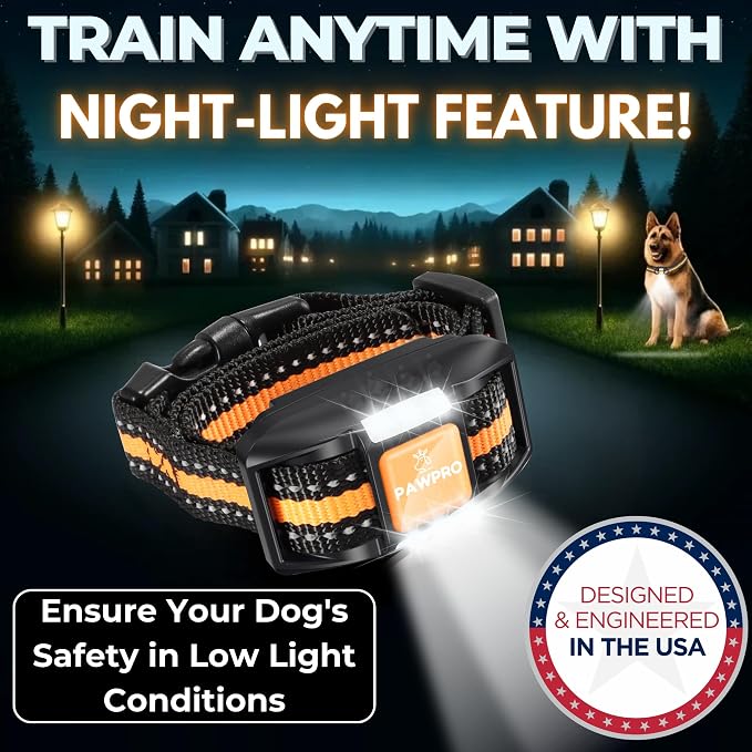 Dog Shock Collar with Remote, Unmatched 4-Mile Range, Night-Light Mode, Training Guide Included, 124 Training Levels & 4 Modes, Beep Vibration Shock, Waterproof Rechargeable, Fits All Dogs (1 Collar)