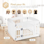 Simple Deluxe Dog Playpen, 24" Exercise 4-Panel Pet Playpen with Door, Safe and Secure, Folding and Portable Puppy Playpen for Puppies and Small Dogs, White