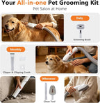ZYK Dog Grooming Vacuum, All-in-One Professional Pet Grooming Kit (White) | Hair Clipper & Shedding Brush, Low Noise 13,000Pa Dog & Cat Hair Remover Vacuum,Cleaning Brushes, 1.8L Capacity Dust Cup