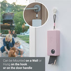 SVD.PET Dog Poop Bag Dispenser (Pink, Dispenser only) | Outdoor or Indoor Pet Waste Bag Dispenser Station, Wall Mount or Hanging with Strap, Easy to Refill Magnetic Cover
